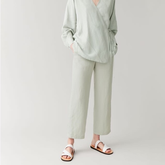Pants - COS Mint Green Linen Trousers